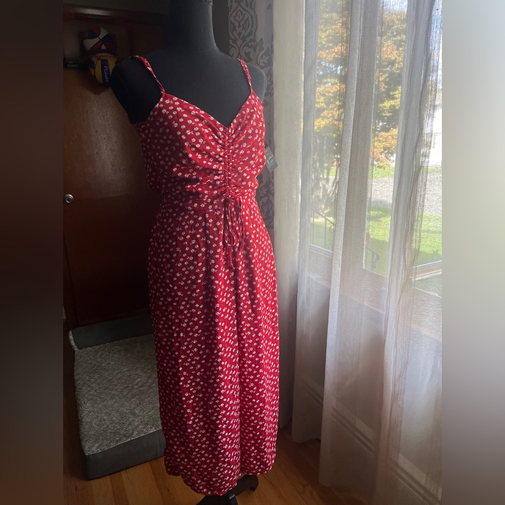 Trixxi Red and White Floral Maxi Romper